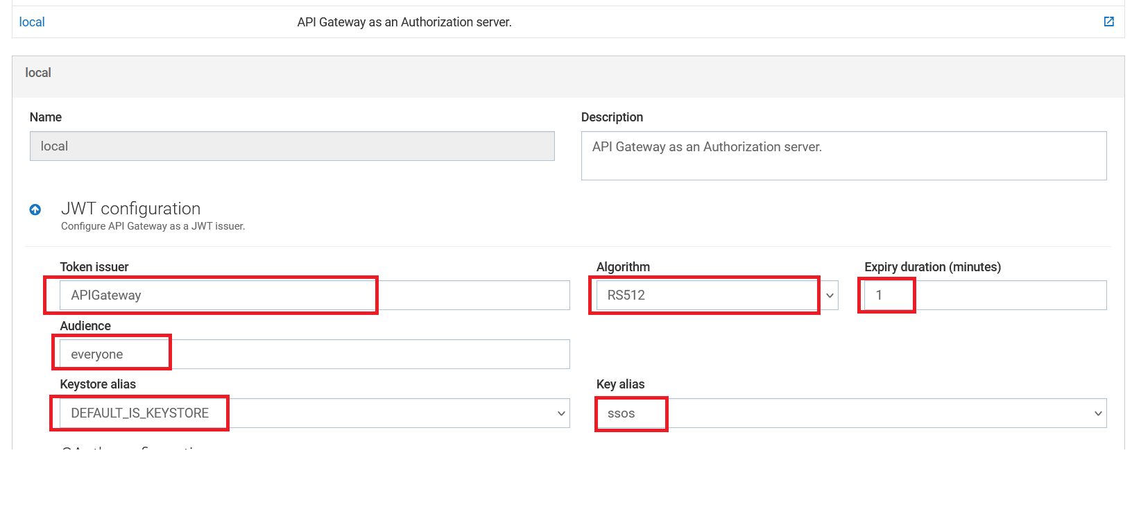 Local JWT Authorization Server