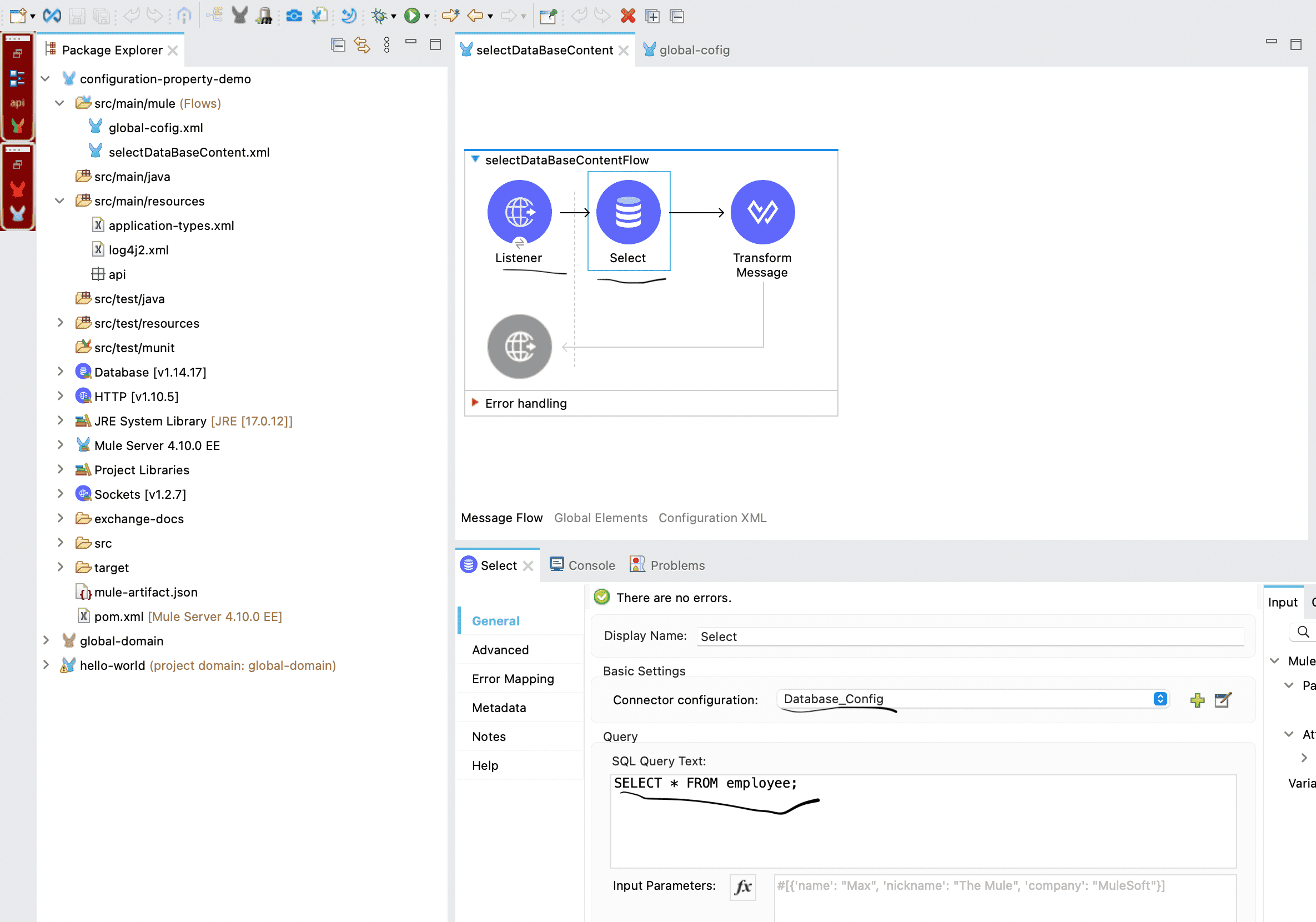 Database select query
