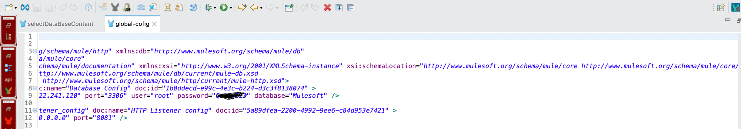 Database configuration