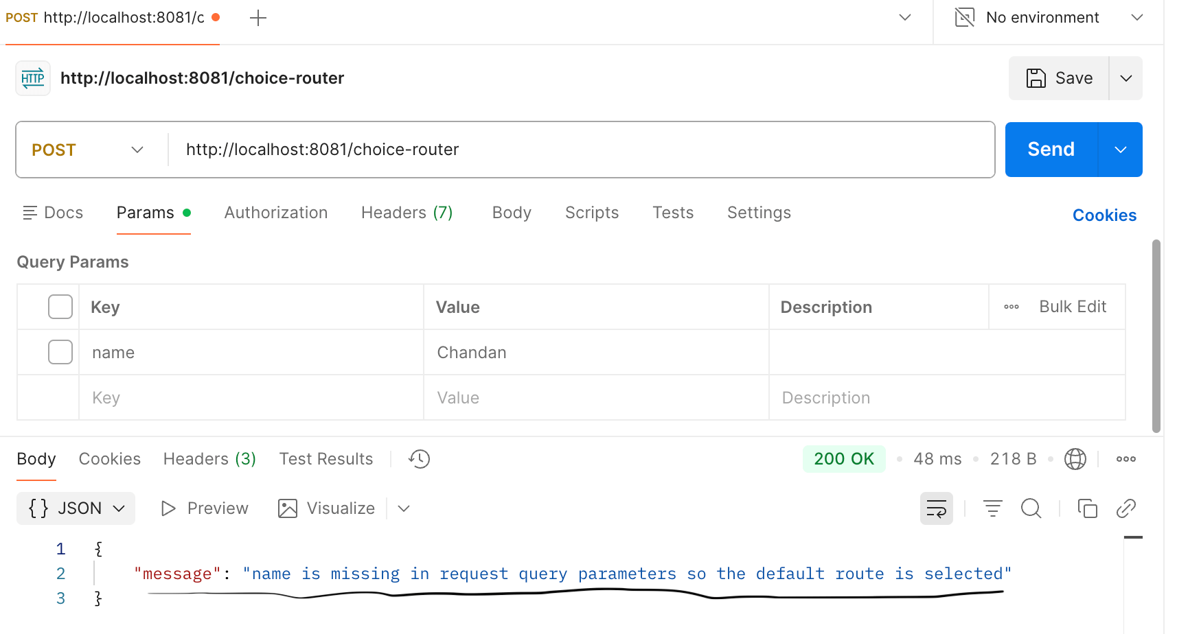 Choice Router test 1