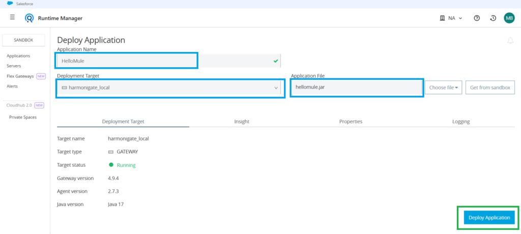 Mule app deployment using Runtime Manager - harmonigate.com